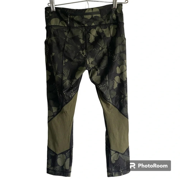 LULULEMON Pace Rival Army Green Camo Butterfly Crop 22” Leggings  Size 4 - Picture 3 of 15